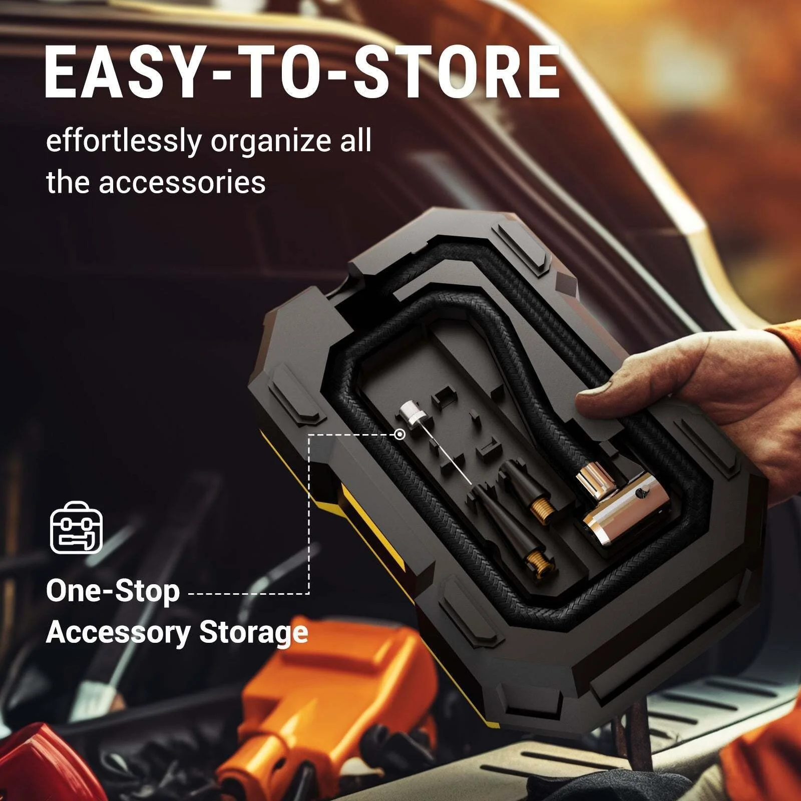 Car Tire Inflator Portable Air Compressor Cordless Rechargeable Powerful Pump - Image 6