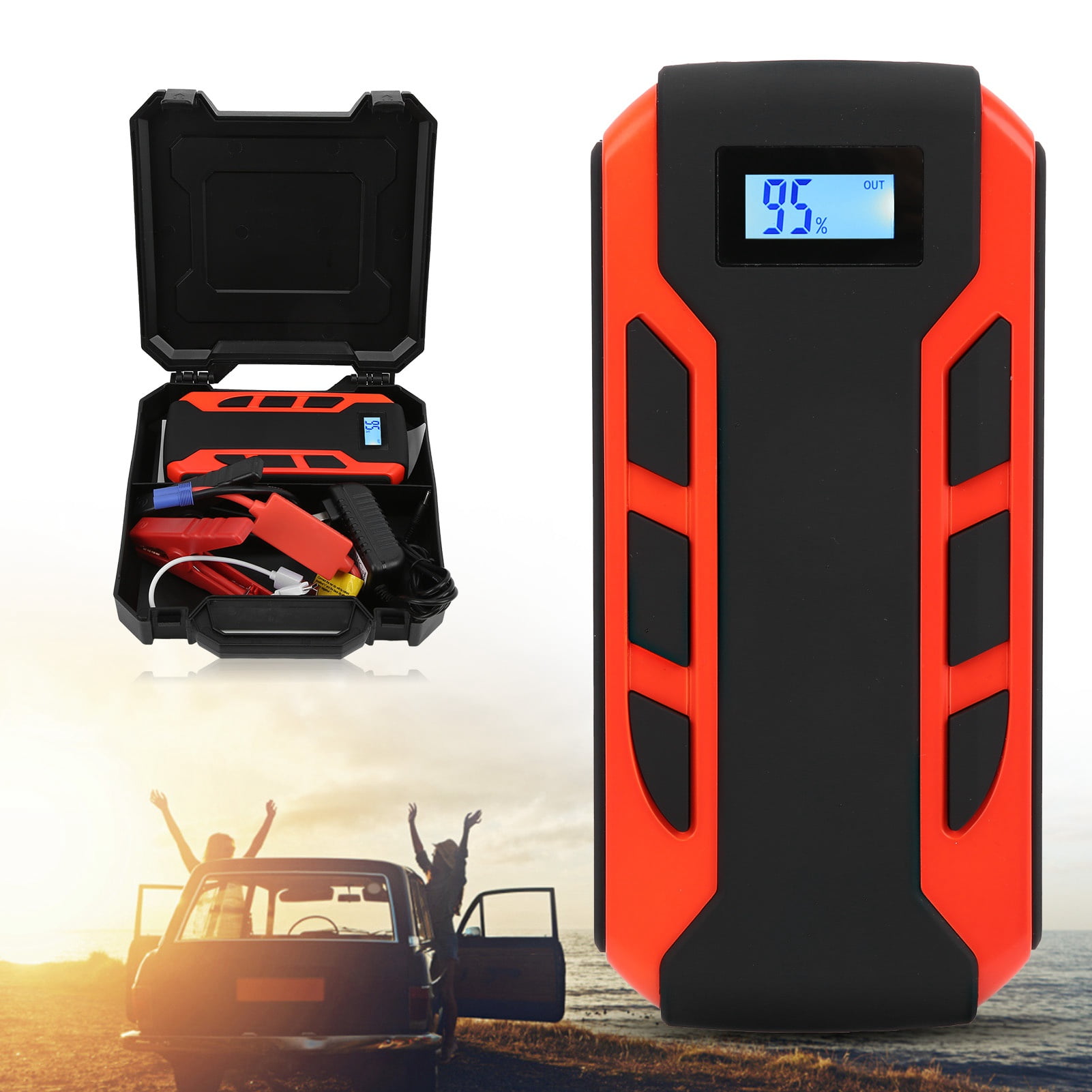 Car Jump Starter 20000mAh USB Power Digital Display Portable for 12V